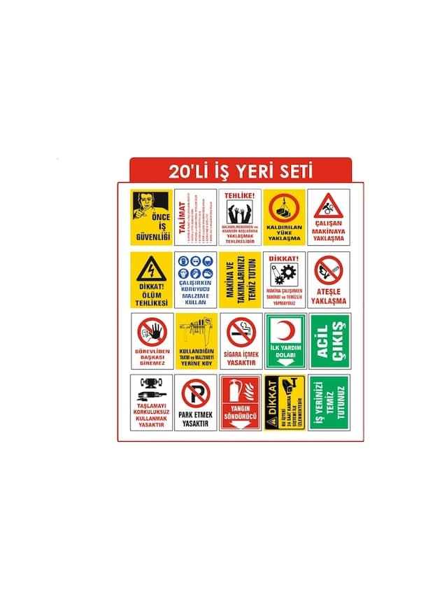 Güvenlik İşaret Seti 20'li